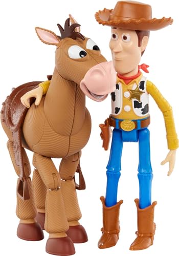 Mattel Disney Pixar Toy Story 4 Woody and Bullseye 2-Character Pack, Movie-inspired Relative-Scale for Storytelling Play