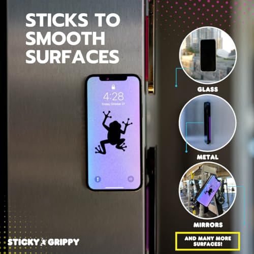 StickyGrippy Suction Phone Case Mount, Silicon Adhesive Phone Accessory for iPhone and Android, Hands-Free Fidget Toy Mirror Shower Phone Holder, Tiktok Videos and Selfies (Pink)