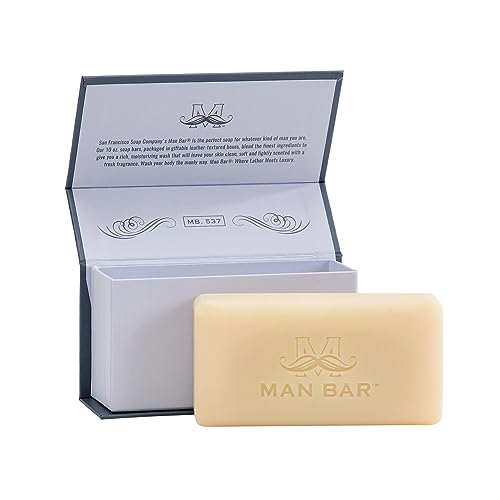 San Francisco Soap Company Man Bar 3-Piece Gift Set featuring all new scents: Coastal Driftwood, Peppered Patchouli, and Spiced Tobacco - GREAT GIFT - No Harmful Chemicals - Good for All Skin Types