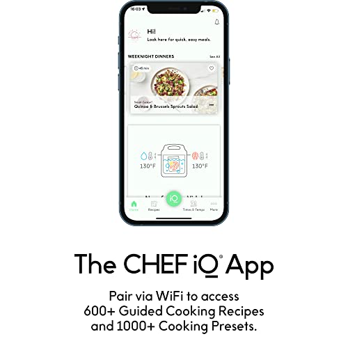 CHEF iQ Smart Pressure Cooker 10 Cooking Functions & 18 Features, Built-in Scale, 1000+ Presets & Times & Temps w/App for 600+ Foolproof Guided Recipes, Rice & Slow Electric MultiCooker, 6 Qt