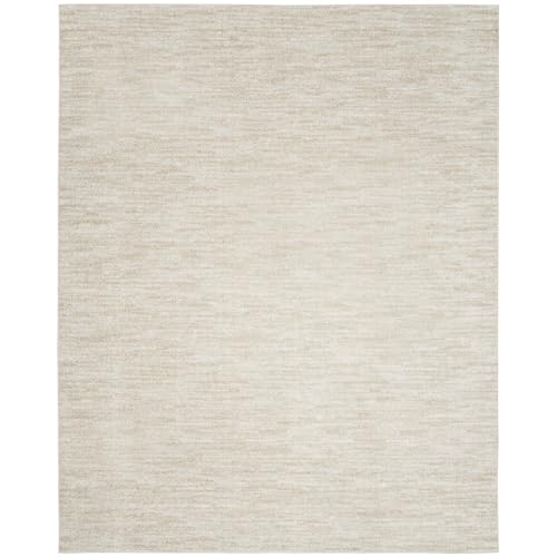 Nourison Essentials Indoor/Outdoor Ivory Beige 8' x 10' Area Rug, Easy Cleaning, Non Shedding, Bed Room, Living Room, Dining Room, Backyard, Deck, Patio (8x10)