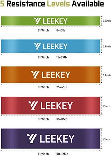 LEEKEY Resistance Band Set, Pull Up Assist Bands - Stretch Resistance Band - Mobility Band Powerlifting Bands for Resistance Training, Physical Therapy, Home Workouts (Assorted)