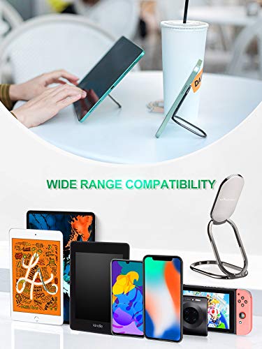 Phone Ring Holder Finger Kickstand 360°Rotation Cellphone Back Grip Foldable Cell Phone Stand for Desk Compatible with iPhone iPad Smartphones Tablets (with Universal Magnetic Car Mount)