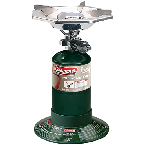 Coleman Bottletop Propane Camping Stove, Portable 1-Burner Adjustable Stove with Wind Baffles, Pressure Regulator, and 10,000 BTUs of Power; Great for Camping, Hiking, Backpacking, & More