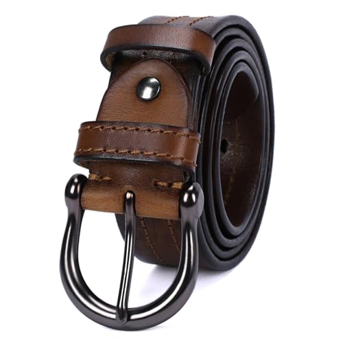 HOLMANSE Italian Vegetable Tanned Full Grain Leather Casual Jean Belt Men Genuine Leather Western Golf Cowboy Belt 7 Holes