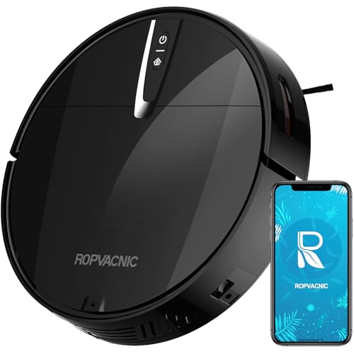 ROPVACNIC Robot Vacuum Cleaner with 3000Pa Cyclone Suction, APP/Voice/Remote Control, Automatic Self-Charging Robotic Vacuum, Scheduled Cleaning, Ideal for Pet Hair, Hard Floor, Low Carpet