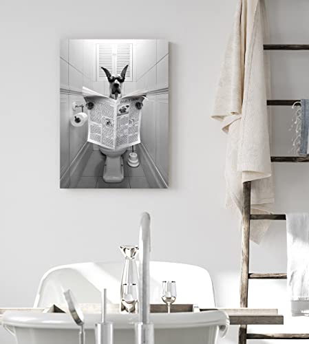 kvtiwee Custom Pet Portrait from photo, Pet in Toilet Canvas Print Wall Art, Black and White Funny Bathroom Art, Personalized Pet Gift, Custom Pet Dog Cat Poster Printable