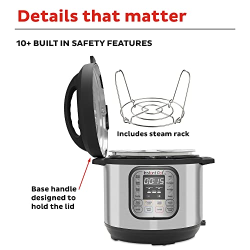 Instant Pot Duo 7-in-1 Electric Pressure Cooker, Slow Cooker, Rice Cooker, Steamer, Sauté, Yogurt Maker, Warmer & Sterilizer, Includes App With Over 800 Recipes, Stainless Steel, 8 Quart