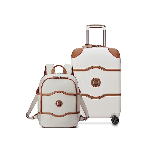 DELSEY Paris Chatelet Air 2.0 Hardside Luggage with Spinner Wheels, Angora, 2 Piece Set 20/Backpack