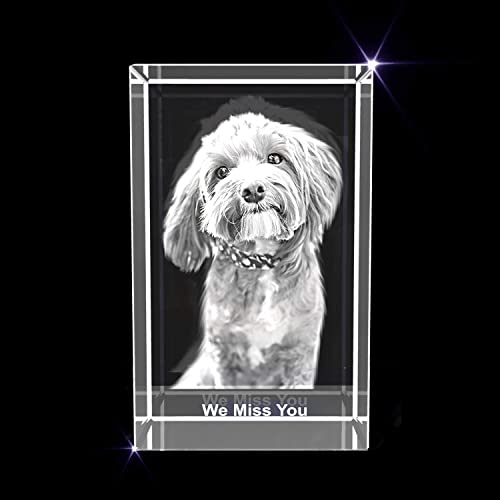 Personalized Photo Gift | 3D Engraved Crystal Keepsake | Gift | Décor | Collectible| Souvenir | Dogs Or Cats Personalized Photo Frame