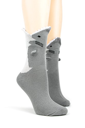 Foot Traffic Women's 3D Socks, Great White Shark (Size 00)