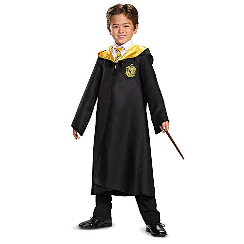 Harry Potter Hufflepuff Robe, Official Wizarding World Costume Robes, Classic Kids Size Dress Up Accessory, Child Size Large (10-12)