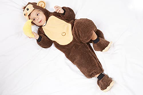 Spooktacular Creations Halloween Toddler Monkey Costume Set with Toy Banana for Infant, Kids, Baby Halloween Dress Up, Safari Themed Parties (18-24 Months)