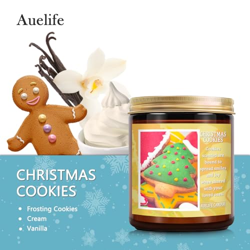 Christmas Candle | Christmas Cookies Scented Candle - Christmas Scented Candles for Home, Soy Candles for Home Scented - Holiday Candle Gifts Christmas Gift for Women and Men - 7 oz Jar Candles