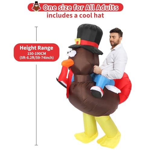 TOLOCO Inflatable Costume Adult, Inflatable Halloween Costumes for Men, Inflatable Turkey Costume for Adults, Blow up Costumes for Adults, Thanksgiving Costume