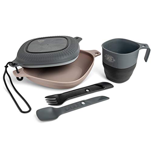 UCO 6-Piece Camping Mess Kit with Bowl, Plate, Collapsible Cup, and Switch Camping Spork