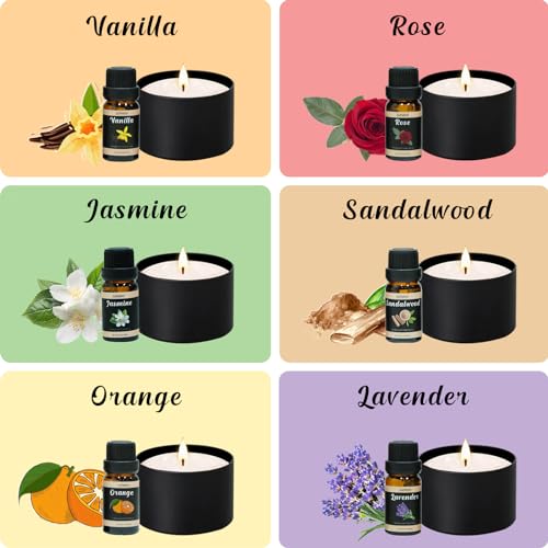 SUPMIND Premium Candle Making Kit for Adults, DIY Starter Candle Making Supplies with Soy Wax, Big 7oz Jars & Tins, 6 Pleasant Scents, Color Dyes & More - Perfect as Home Decorations