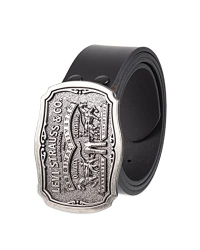 Levi's Men's Leather Belt With Antiqued Buckle,Black,44