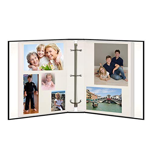 Magnetic Self-Stick 3-Ring Photo Album 100 Pages (50 Sheets), Black