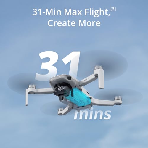 DJI Mini 4K, Drones with Camera for Adults 4K, Under 249 g, 3-Axis Gimbal Stabilization, 10km Video Transmission, Auto Return, Wind Resistance, 31-Min Max Flight Time, Drone for Beginners