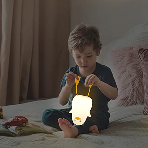 Hinittey Duck Night Light, Cute Benson Ducks Lamp, Funny Nursery Silicone Goose Nightlight with Dimmer & Timer for Room Decor, Weird Gifts for Kids, Baby, Girls,Boys, Women, Children,Teen-Cowboy Duck