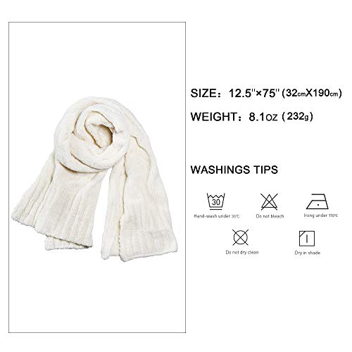 SOJOS Lightweight Ultra Soft Chenille Ribbed Thick Scarf Knit Shawl for Women for Fall Winter Shawl Wrap SC326 with Beige