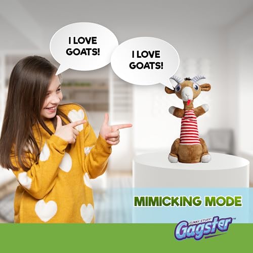 Gagster Screaming Goat Dancing Toy - Mimicking Toy for Kids - Toy That Repeats What You Say, Singing & Talking, Electronic Yodeling for Anyone Who Loves Talking Toy & Funny Gag Gifts