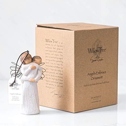 Willow Tree Angel's Embrace Ornament, Hold Close That which we Hold Dear, for Baptisms, New Grandparents, Caregivers, Nurses, Remembrance, Expression of Healing, Love, Sculpted Hand-Painted Figure