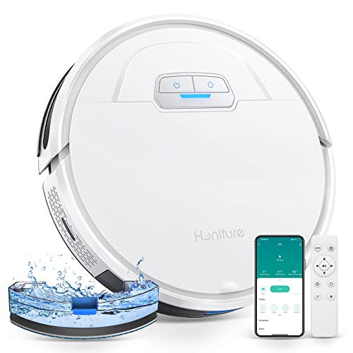 HONITURE Robot Vacuum and Mop Combo, 4000pa Strong Suction, G20 Robot Vacuum Cleaner with Self-Charging, 150Mins Max, App&Remote&Voice Control, Super-Slim, Ideal for Pet Hair