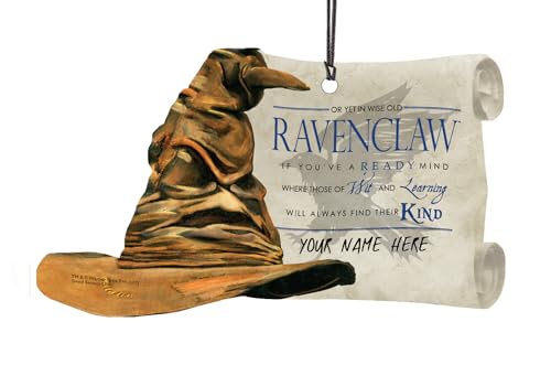 Trend Setters Harry Potter Sorting Hat - Ravenclaw Personalized - Shaped Acrylic Hanging Print Accessory with Hogwarts House Quote Poem