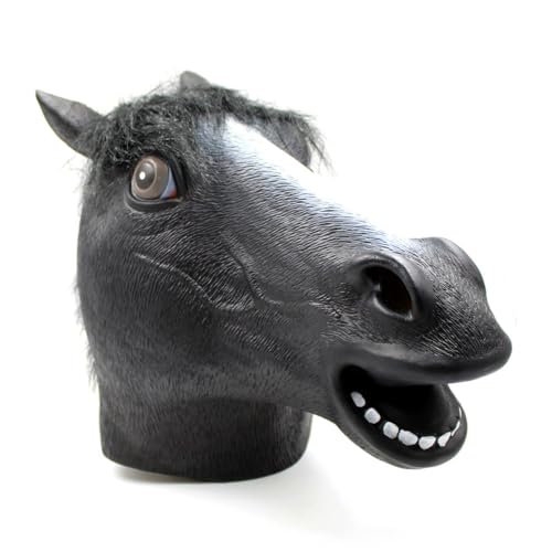 Horse Mask Party Dress Up Horse Head masks for adults Men Masquerade (black)