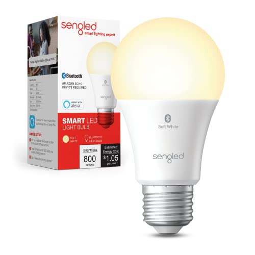 Sengled Alexa Light Bulb, S1 Auto Pairing with Alexa Devices, Warm Smart Light Bulbs, Bluetooth Mesh Smart Home Lighting, E26 60W Equivalent, 800LM, 1-Pack