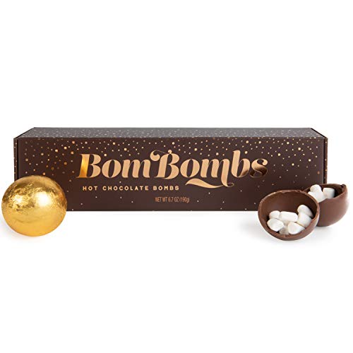 BomBombs, Hot Chocolate Bombs, Includes Fudge Brownie and Caramel Candy Cocoa Bombs Filled with Marshmallows, Pack of 5