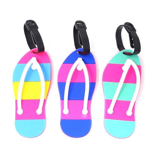 Honbay 3PCS Personalized Flip-Flops Luggage Tags Travel Baggage Tags