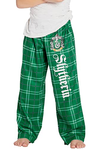 INTIMO Harry Potter Big Boys Houses Plaid Pajama Lounge Pants (Slytherin, 14)