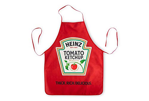 Heinz Tomato Ketchup Cooking Apron | BBQ Grilling And Cooking Essentials | Serving Chef Apron With Long Ties | Home Kitchen Gift Ideas | One Size Fits Most Adults