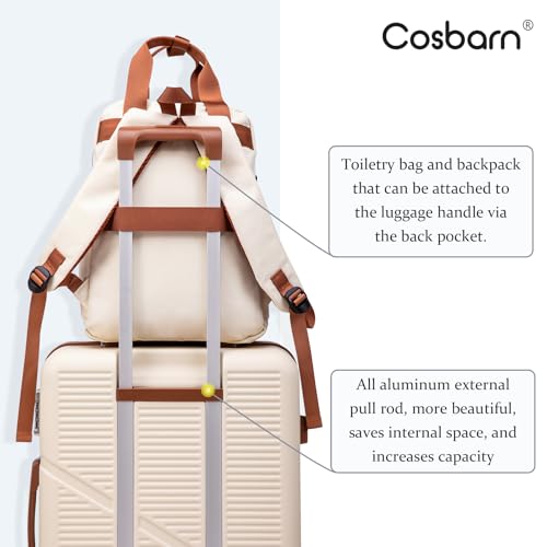 Cosbarn 3-Piece Carry On Luggage Set 22x14x9 Airline Approved, 20 Inch Lightweight ABS Suitcases with Wheels and TSA Lock - Durable Waterproof Travel Suitcase Set