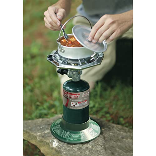 Coleman Bottletop Propane Camping Stove, Portable 1-Burner Adjustable Stove with Wind Baffles, Pressure Regulator, and 10,000 BTUs of Power; Great for Camping, Hiking, Backpacking, & More