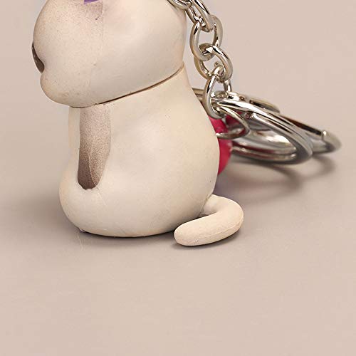 GAIORD Cat Keychain Charms, Key Ring Cute Key Chain Shy Chubby Kitten Trinket Bag Decor (Orange)