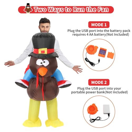 TOLOCO Inflatable Costume Adult, Inflatable Halloween Costumes for Men, Inflatable Turkey Costume for Adults, Blow up Costumes for Adults, Thanksgiving Costume