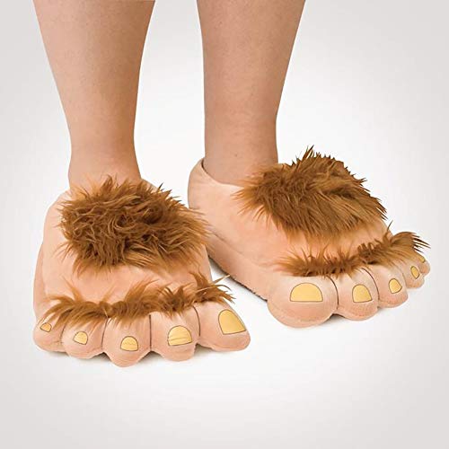 Ibeauti Womens Furry Monster Adventure Slippers, Comfortable Novelty Warm Winter Hobbit Feet Costume Slippers for Teens Adults