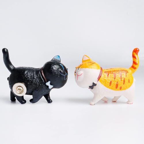 9 Style Cat Refrigerator Magnets, Fridge Cat Ornament for Home Kitchen Decor