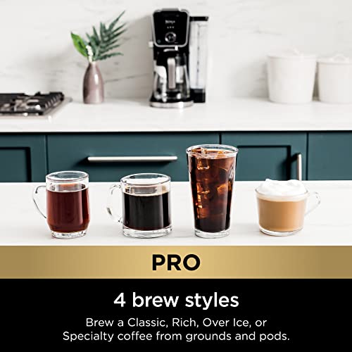 Ninja Drip Coffee Maker With K Cup Combo, DualBrew Pro Specialty Coffee System, Coffee Machine Compatible with K-Cup Pods, 12 Cup Single Serve Coffee Makers with Paper Filter, CFP301