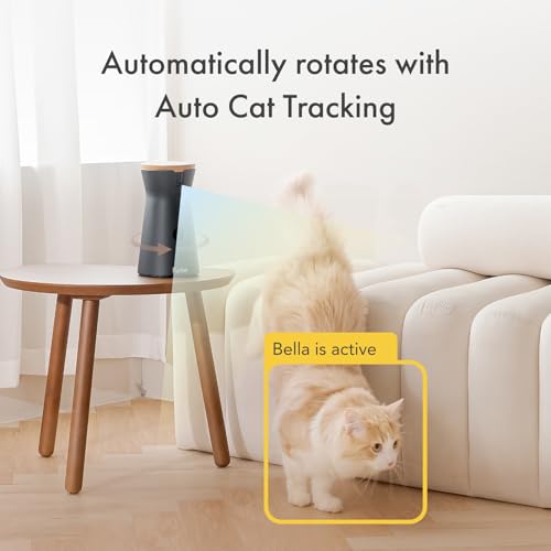 Furbo 360° Cat Camera: Home Security Camera with Meowing Alerts, Rotating Pet Treat Camera with Phone App, Smart Home Indoor Kitty Cam with 2-Way Speaker and Night Vision (No Subscription Required)