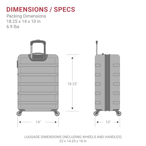 SwissGear 7366 Hardside Expandable Luggage with Spinner Wheels, White, Carry-On 19-Inch