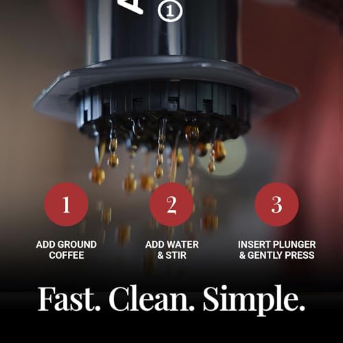 AeroPress Original Coffee and Espresso-style Maker, Barista Level Portable Coffee Maker with Chamber, Plunger, & Filters, Quick Coffee and Espresso Maker