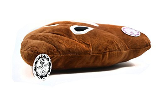 YINGGG 32cm Poop Plush Pillow Round Triangle Emotion Cushion Cute Decorative Stuffed Toy Brown Present for Kids and Friends