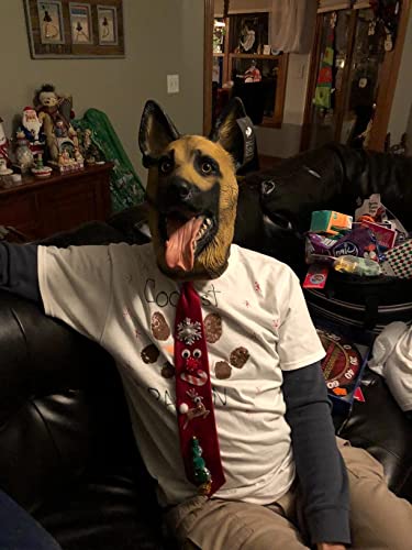 Dog Head Mask Halloween Party Dog Costume Masks Mask Super Bowl Underdog Costume Latex Animal Head Mask (German shepherd)