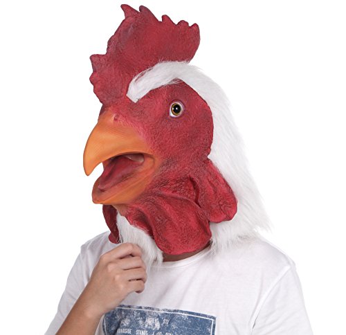 Lubber Latex Rooster Animal Head Mask For Halloweem Costume Cosplay