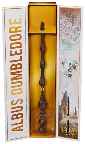 Wizarding World Harry Potter, 12-inch Magical Collector Albus Dumbledore Wand with Stand & Die-cast Icon, Magical Creatures Series